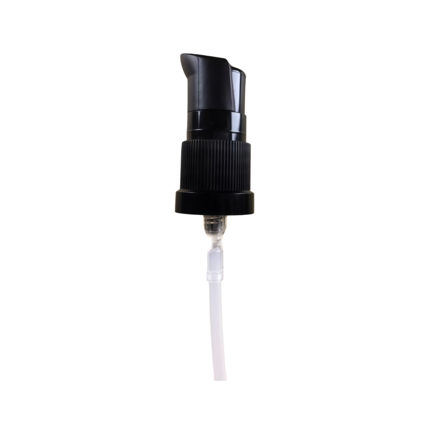 Black ribbed 18/415 essential oil pump with 0.4cc dosage for thick essential oil packaging