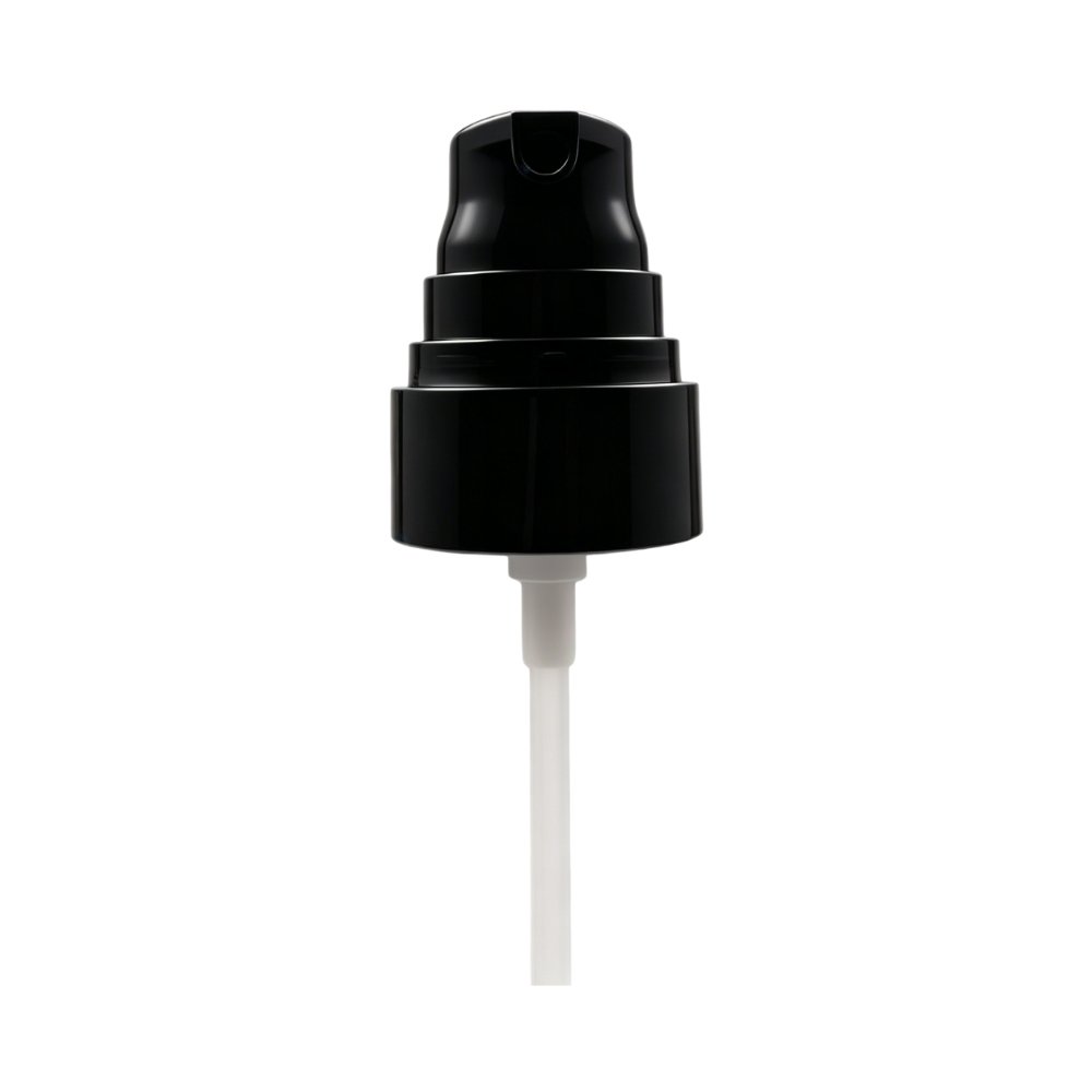 White cosmetic fine mist spray pump equipped with transparent protective overcap