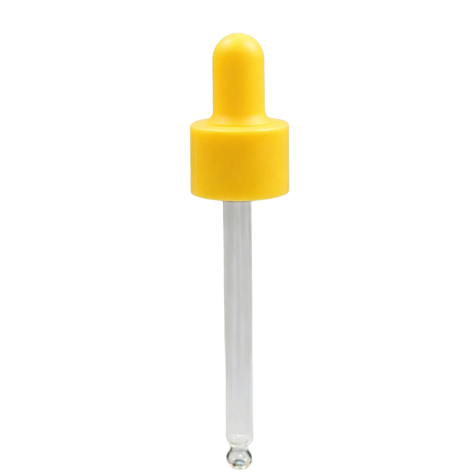 yellow plastic essential oil dropper in 18/410 size for cosmetic packaging
