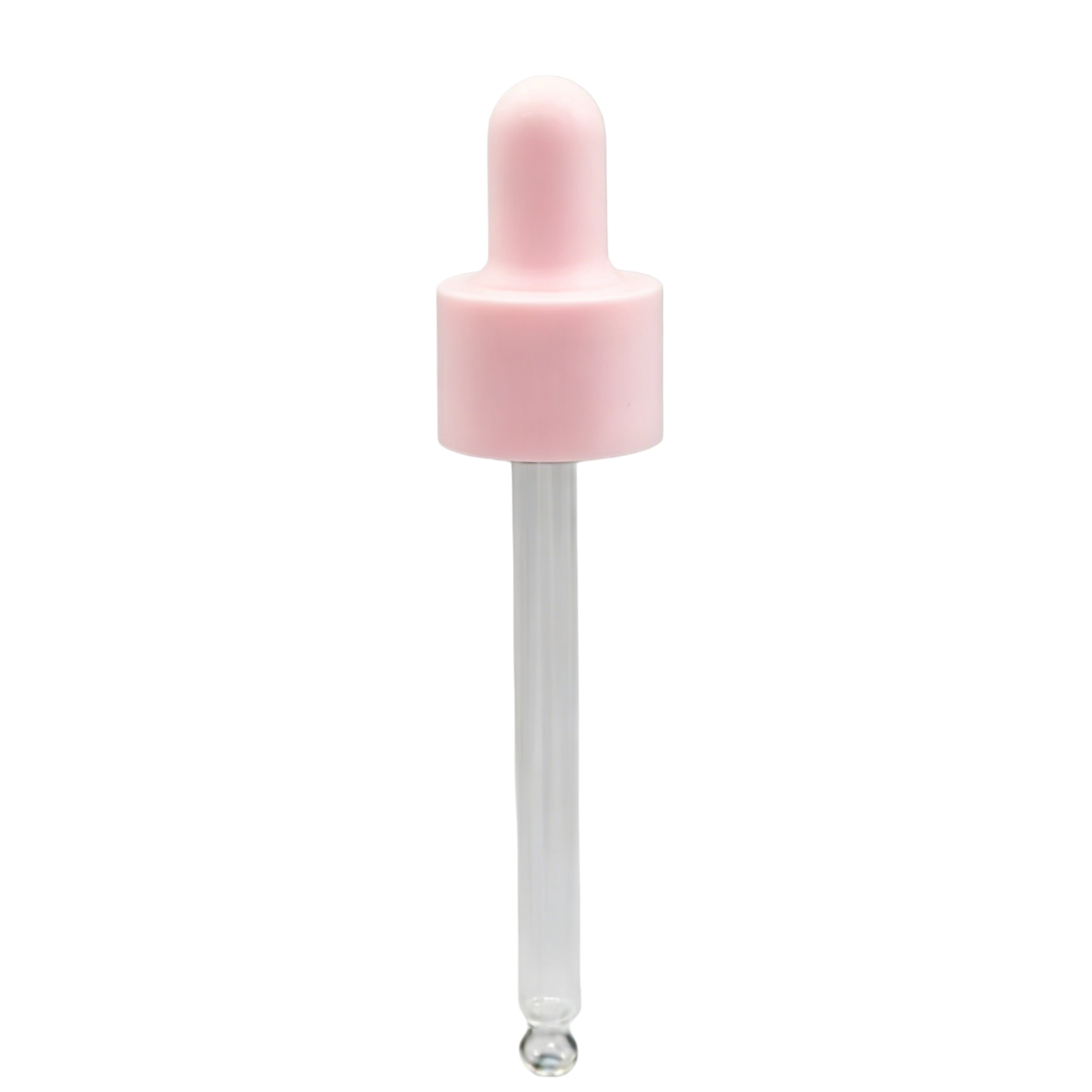Pink plastic essential oil dropper in 18/410 size for cosmetic packaging