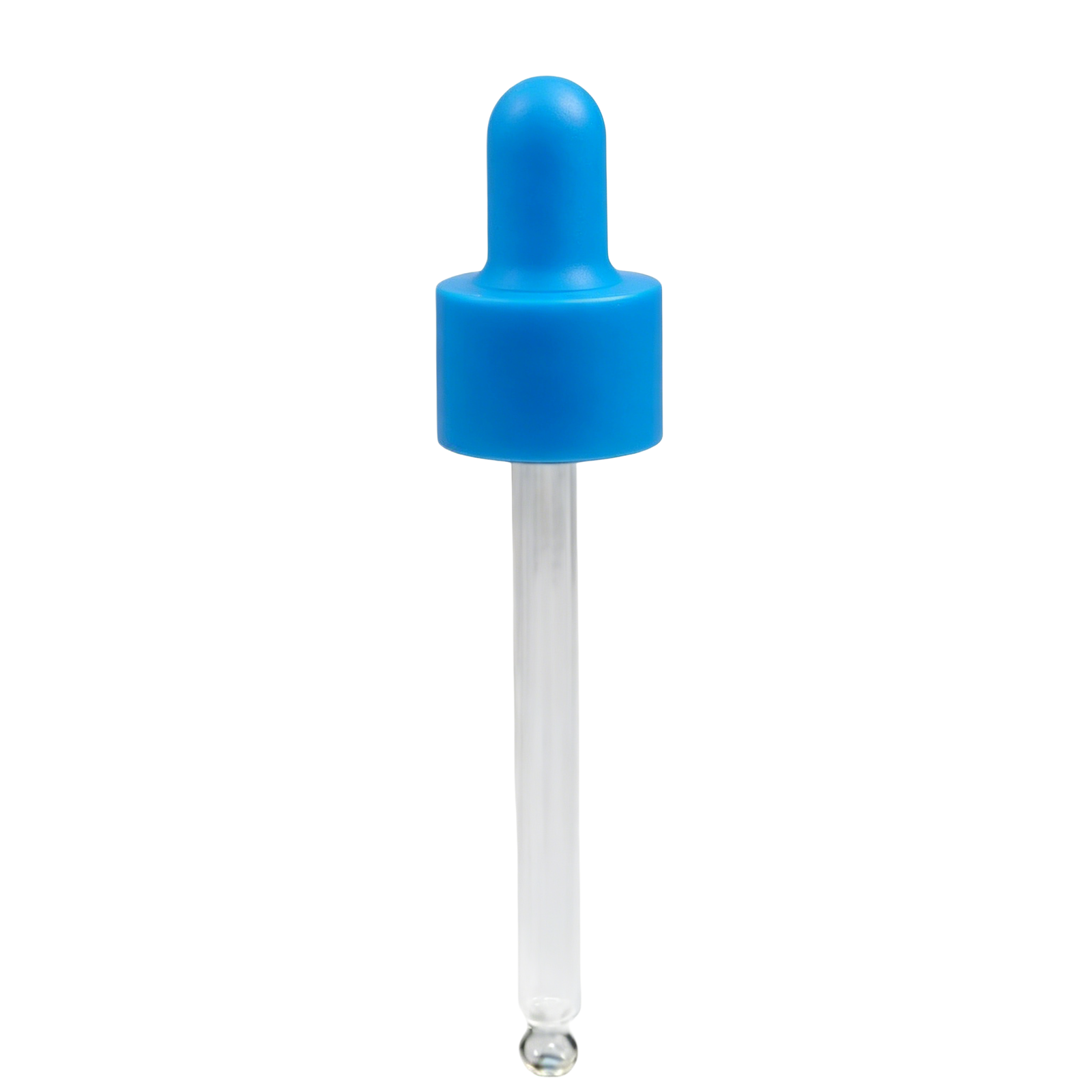 blue plastic essential oil dropper in 18/410 size for cosmetic packaging
