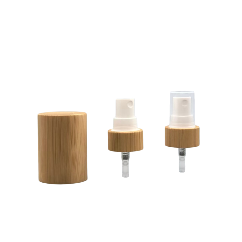 bamboo full cover spray pump 18/410 20/410 24/410 cosmetic packaging